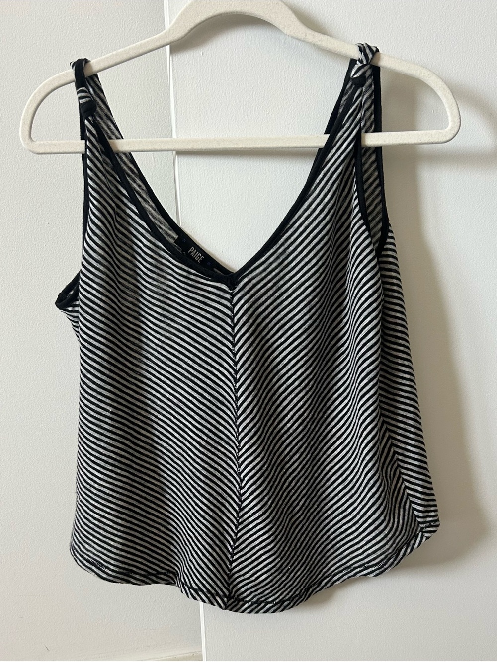 PAIGE Rylen black  & White Striped V-Neck Tank Top